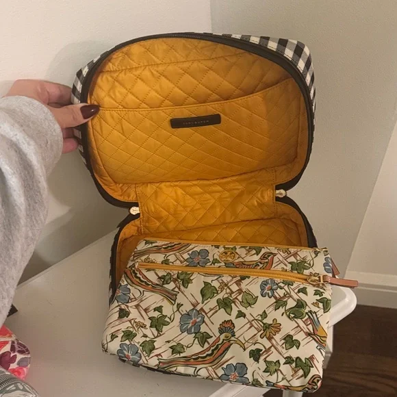 Tory Burch Gingham Cosmetic Case - Picture 2 of 4